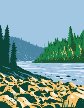 Kanada 'nın Alberta kentinde Entwistle ve Evansburg arasında yer alan Pembina River Provincial Park' ın WPA poster sanatı çalışma projesi yönetiminde veya federal sanat projesi tarzında yapıldı