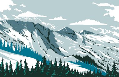ABD 'nin Utah eyaletindeki Salt Lake County' de yer alan Wasatch Dağları 'ndaki WPA Alta kayak pistinin Poster Sanatı peyzaj biçiminde proje yönetimi tarzında yapılmıştır.