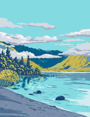 WPA 'nın, Wakatipu Gölü boyunca Glenorchy ve Queenstown arasında Creighton Dağı boyunca uzanan Wilson Körfezi Resimleri, Yeni Zelanda' da 30 yıl önce proje yönetimi veya federal sanat projesi tarzında yapılmıştır..