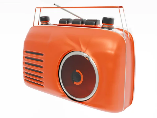 Radio Antigua Sobre Fondo Vacío Renderizado — Foto de Stock