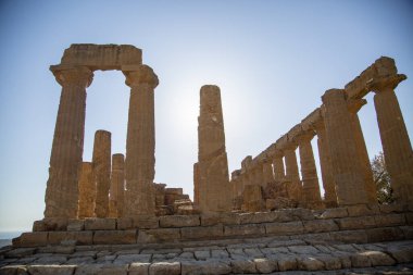 Agrigento, Sicilya, İtalya yakınlarındaki Tapınak Vadisi 'ndeki harabeler