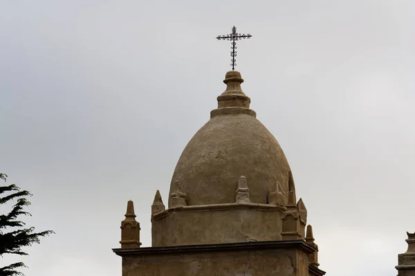 Architectural Detail Carmel Mission Monterey California Metal Cross Top Cupula — Stock Photo, Image