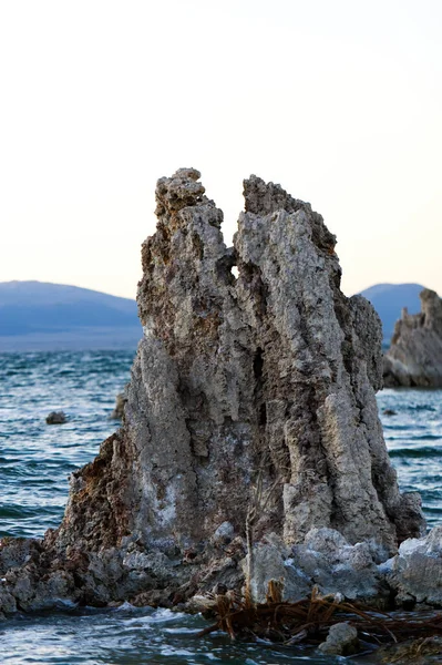 Tight Shot Tufa Rock Formation Mono Lake California Clear Sky — стокове фото