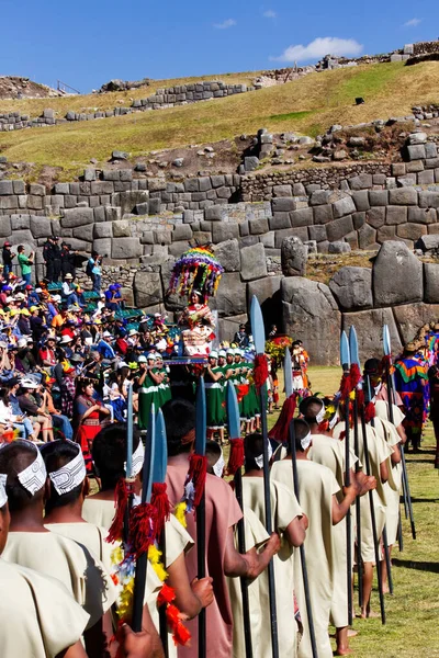 Reine Transportée Pour Festival Inti Raymi Cusco Pérou Amérique Sud — Photo