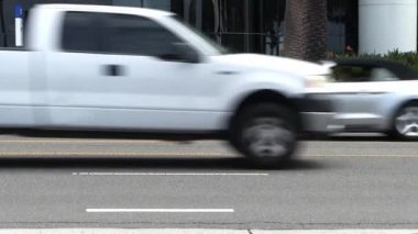 Otomatik Trafik Çerçevesi Santa Monica California 'dan Karşıya Geçiyor