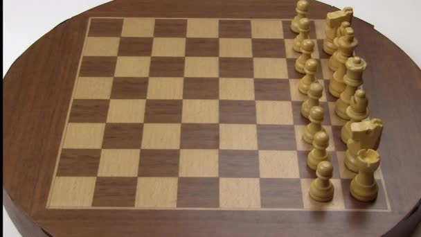 Zastavit Hru Pohybů Šachy Shora Strany Desky Nastavení Šachmat — Stock video