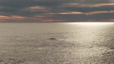 Okyanus ve Gökyüzü Sunset Depoe Körfezi 'ne yakın Oregon