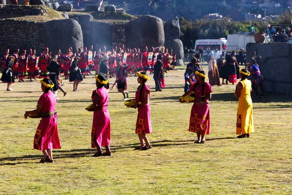 Femmes Hommes Costume Traditionnel Pour Inti Raymi Festival Cusco Pérou — Photo