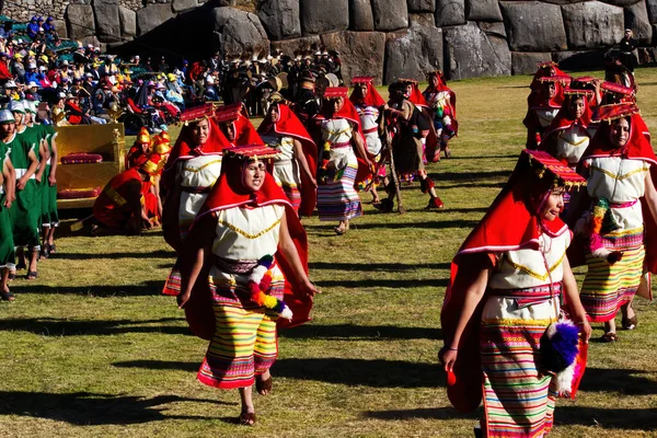 Inti Raymi Festival Cusco Pérou Amérique Sud Hommes Femmes Costume — Photo