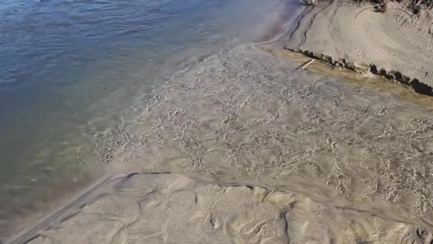 Küçük Akıntı Kum Sahili Nden Sessiz Okyanus Suyu Newport Oregon — Stok video