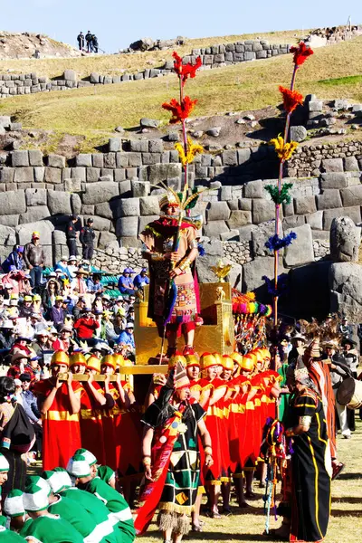 Men Dressed Traditional Custome Spectators Inti Raymi Festival Cusco Peru Royalty Free Stock Photos