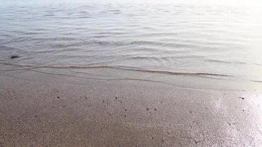 Yumuşak Okyanus Dalgaları Kum Kumsalı 'nda Süzülüyor Papeete Fransız Polinezyası Tahiti Güney Pasifik El bilgisayarı