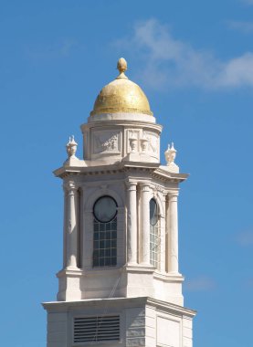 Boston, Massachusetts, ABD - 07 Eylül 2008: Boston Trafik Tüneli Yönetim Binası Üzerinde Altın Cupola Kulesi