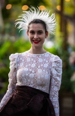 Macaristan Budapeşte 25 Ağustos 2022 Budapeşte Nostaljik zaman yolculuğu Budapeşte Şehir Parkı 'nda 1920' lerin tarzında. Boş Kamu Etkinliği !!!  