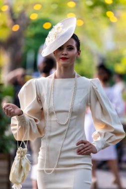 Macaristan Budapeşte 25 Ağustos 2022 Budapeşte Nostaljik zaman yolculuğu Budapeşte Şehir Parkı 'nda 1920' lerin tarzında. Boş Kamu Etkinliği !!!  