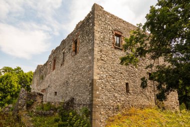 Orta Avrupa 'da bir ortaçağ kalesinin yıkılması. 