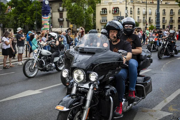 Budapest Hungría Junio 2023 Harley Davidson 120 Aniversario Motocicletas Triciclos — Foto de Stock