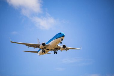 Budapeşte Macaristan Temmuz 'u. 30, 2023: KLM Havayolları Boeing 737 Budapeşte Uluslararası Havaalanına iniyor..
