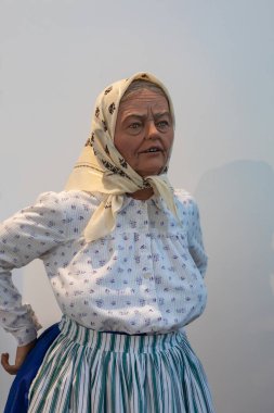 18- 19. yüzyıl Avrupa 'sından geleneksel soslu balmumu manken..