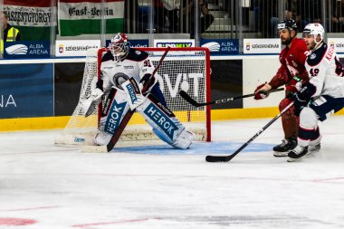 Macaristan Szekesfehervar 19. Nisan. - 24. Macaristan, Norveç buz hokeyi maçını 2-1 kazanarak kazandı..  