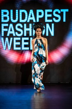 Budapeşte Macaristan, 22 Kasım: Budapeşte Moda Haftası modeli podyumda 