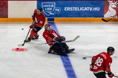 Budapeşte Macaristan Mayıs. 07 2024 Kanada - Macaristan hokey maçında her iki ülke milli takımları da yer aldı. Kanada - Macaristan 4: 0 