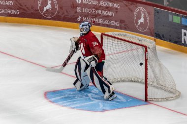 Budapeşte Macaristan Mayıs. 07 2024 Kanada - Macaristan hokey maçında her iki ülke milli takımları da yer aldı. Kanada - Macaristan 4: 0 