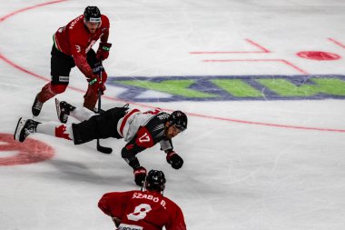 Budapeşte Macaristan Mayıs. 07 2024 Kanada - Macaristan hokey maçında her iki ülke milli takımları da yer aldı. Kanada - Macaristan 4: 0 