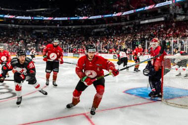 Budapeşte Macaristan Mayıs. 07 2024 Kanada - Macaristan hokey maçında her iki ülke milli takımları da yer aldı. Kanada - Macaristan 4: 0 