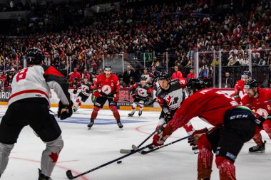 Budapeşte Macaristan Mayıs. 07 2024 Kanada - Macaristan hokey maçında her iki ülke milli takımları da yer aldı. Kanada - Macaristan 4: 0 