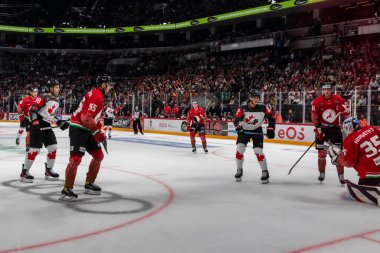 Budapeşte Macaristan Mayıs. 07 2024 Kanada - Macaristan hokey maçında her iki ülke milli takımları da yer aldı. Kanada - Macaristan 4: 0 