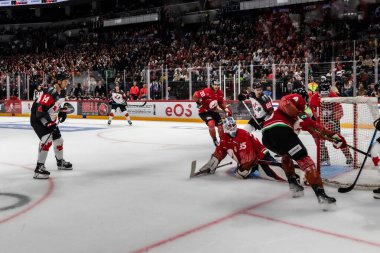 Budapeşte Macaristan Mayıs. 07 2024 Kanada - Macaristan hokey maçında her iki ülke milli takımları da yer aldı. Kanada - Macaristan 4: 0 