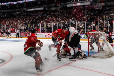 Budapeşte Macaristan Mayıs. 07 2024 Kanada - Macaristan hokey maçında her iki ülke milli takımları da yer aldı. Kanada - Macaristan 4: 0 