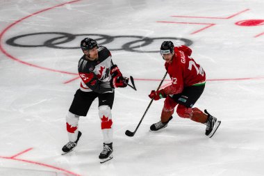 Budapeşte Macaristan Mayıs. 07 2024 Kanada Macaristan hokey maçında her iki ülke de Ulusal Takım. Kanada - Macaristan 4: 0 