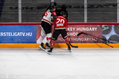 Budapeşte Macaristan Mayıs. 07 2024 Kanada Macaristan hokey maçında her iki ülke de Ulusal Takım. Kanada - Macaristan 4: 0 