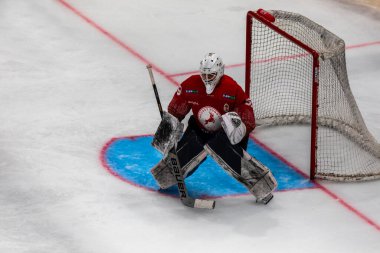 Budapeşte Macaristan Mayıs. 07 2024 Kanada Macaristan hokey maçında her iki ülke de Ulusal Takım. Kanada - Macaristan 4: 0 
