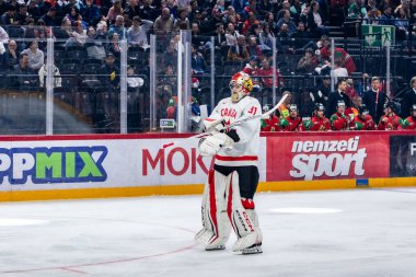 Macaristan Budapeşte 2 Mayıs 2025: Buz Hokeyi Dünya Şampiyonası ısınma maçı. Canda - Macaristan 6-0