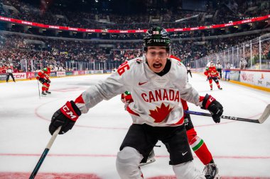 Macaristan Budapeşte 2 Mayıs 2025: Buz Hokeyi Dünya Şampiyonası ısınma maçı. Canda - Macaristan 6-0