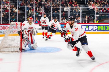 Macaristan Budapeşte 2 Mayıs 2025: Buz Hokeyi Dünya Şampiyonası ısınma maçı. Canda - Macaristan 6-0