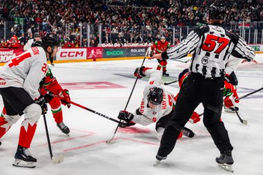 Macaristan Budapeşte 2 Mayıs 2025: Buz Hokeyi Dünya Şampiyonası ısınma maçı. Canda - Macaristan 6-0