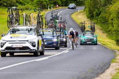 Macaristan 18 Mayıs 2025: Son safhada destek araçları ve biniciler, otoyollardaki 