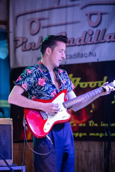 Dunaharaszty Macaristan Temmuz. 31 2024: Tanımlanamayan insanlar bir rock konserinde dans ediyorlar. Rockabilly.