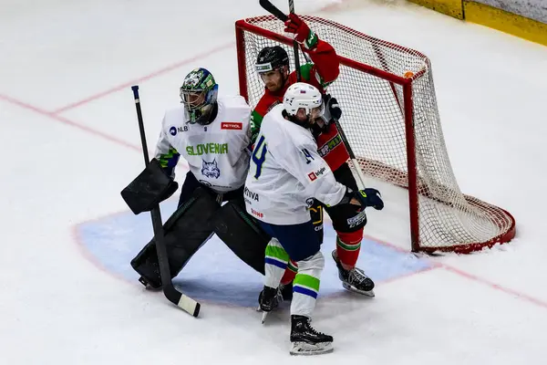 Macaristan Budapeşte 2 Mayıs 2025: Dünya Şampiyonası buz hokeyi karşılaşması Slovenya - Macaristan 4 - 2