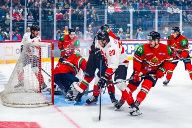 Macaristan Budapeşte Mayıs 05: 2025: Dünya Şampiyonası ısınma buz hokeyi maçı Kanada - Macaristan 6-0