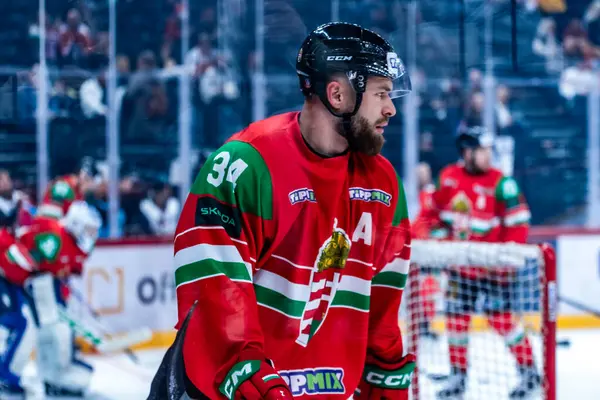 Macaristan Budapeşte Mayıs 05: 2025: Dünya Şampiyonası ısınma buz hokeyi maçı Kanada - Macaristan 6-0