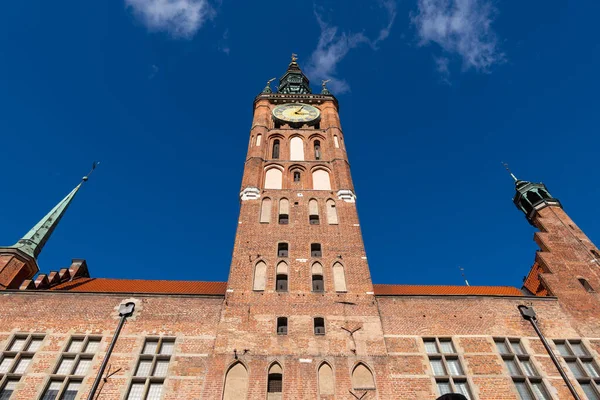 Ayuntamiento Principal Ciudad Gdansk Polonia Edificio Estilo Gótico Renacentista Del — Foto de Stock