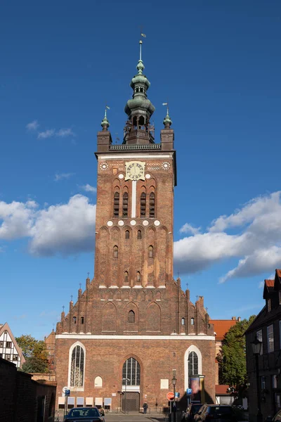 Catharina Kerk Stad Gdansk Polen Gotische Bakstenen Kerk Daterend Uit — Stockfoto