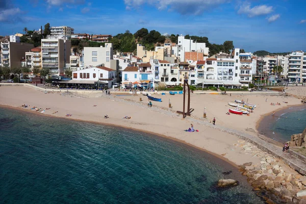 Blanes Catalonië Spanje Oktober 2016 Resortstad Skyline Strand Aan Costa — Stockfoto
