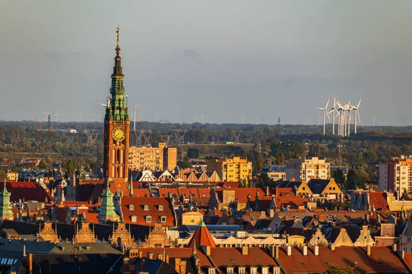 Città Danzica Polonia Paesaggio Urbano Con Torre Dell Edificio Del — Foto Stock