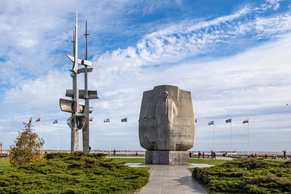 Gdynia Polen Oktober 2022 Joseph Conrad Monument Och Segel Monument — Stockfoto